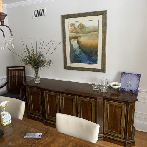 interior painting white wall brown cabinets