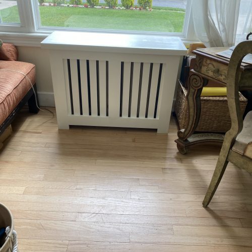 radiator cover with yard view