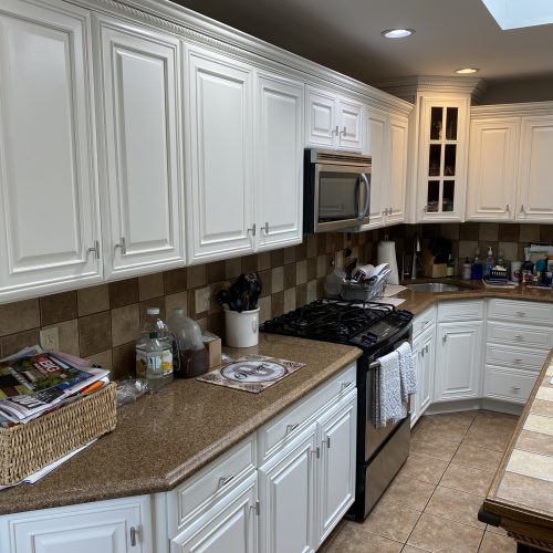 completely redone white cabinets