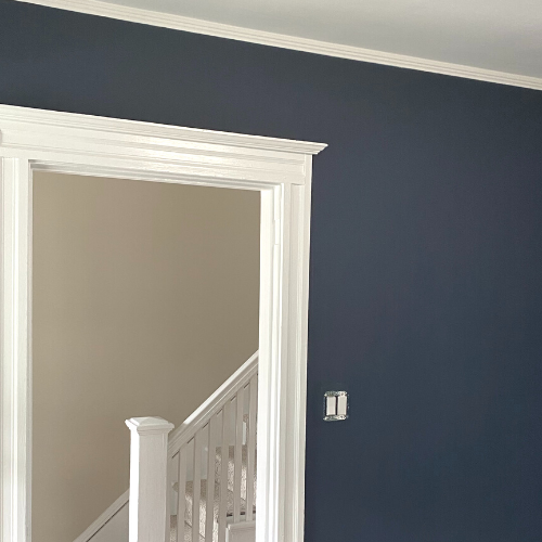 interior painted blue wall